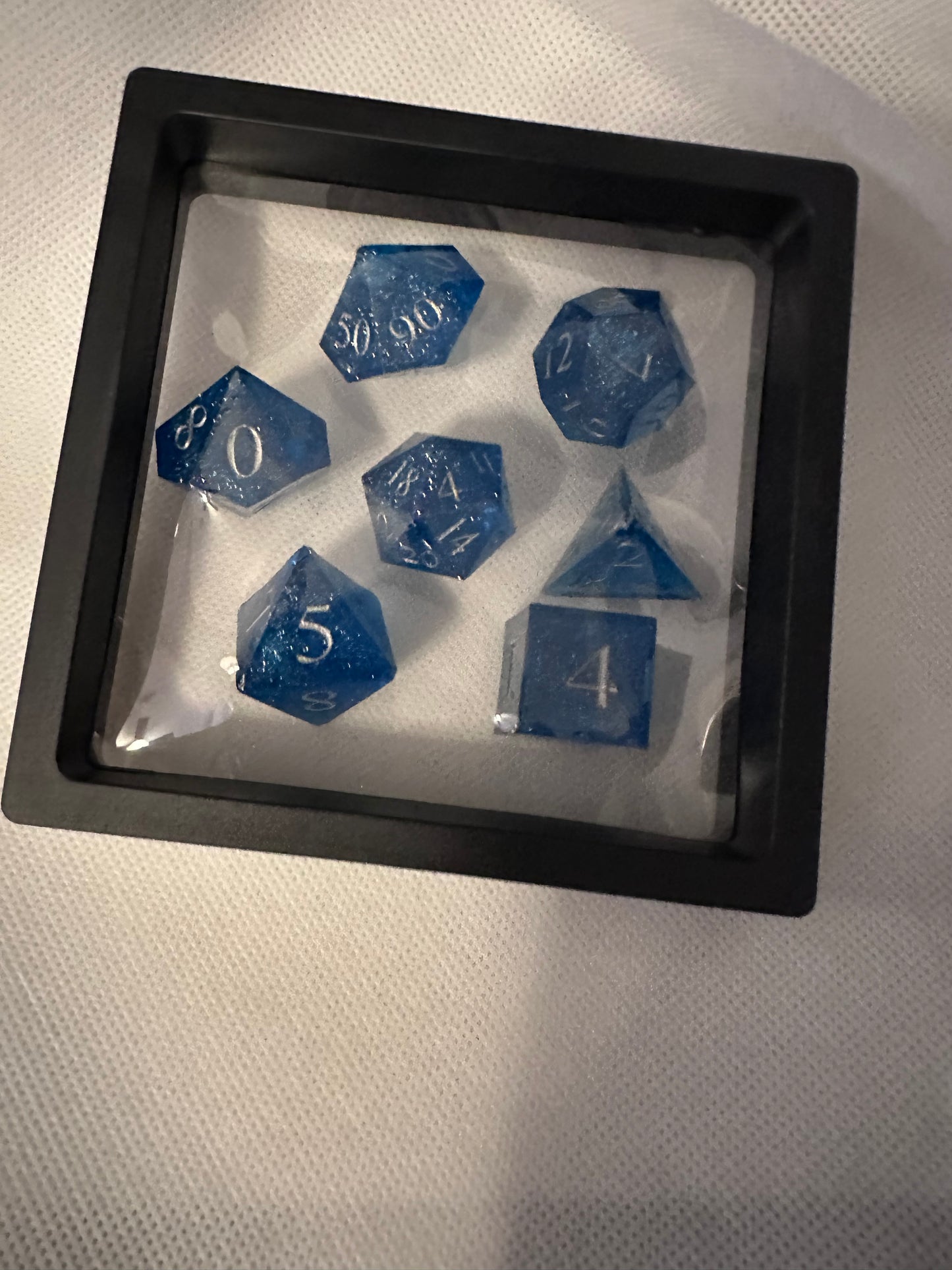 Blue super glitter dice