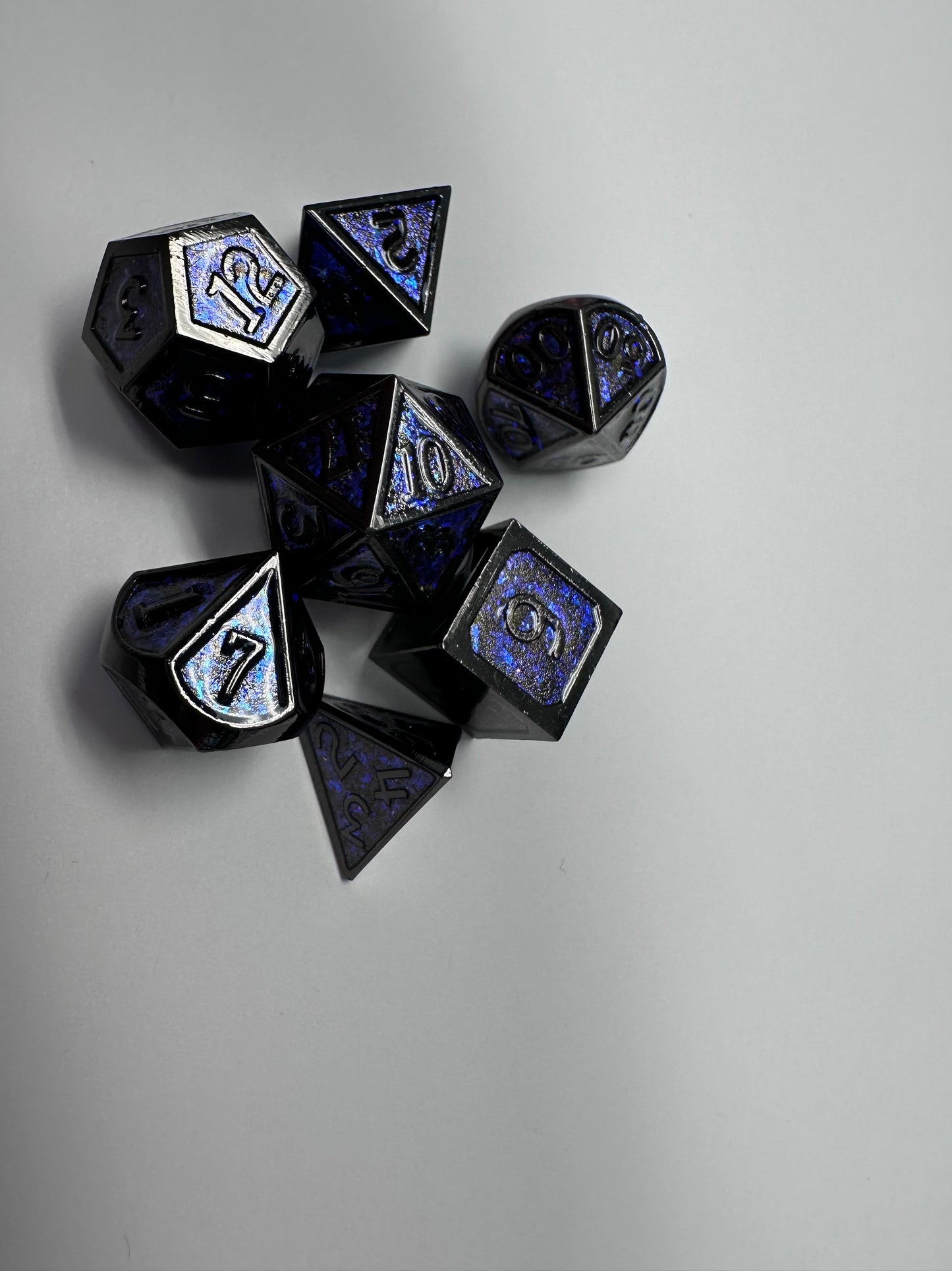 Metal Dice Set with Color Shifting Faces