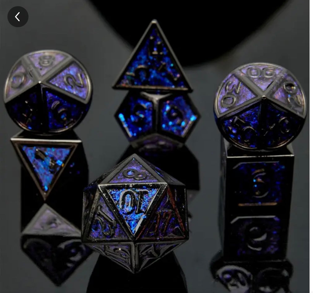 Metal Dice Set with Color Shifting Faces