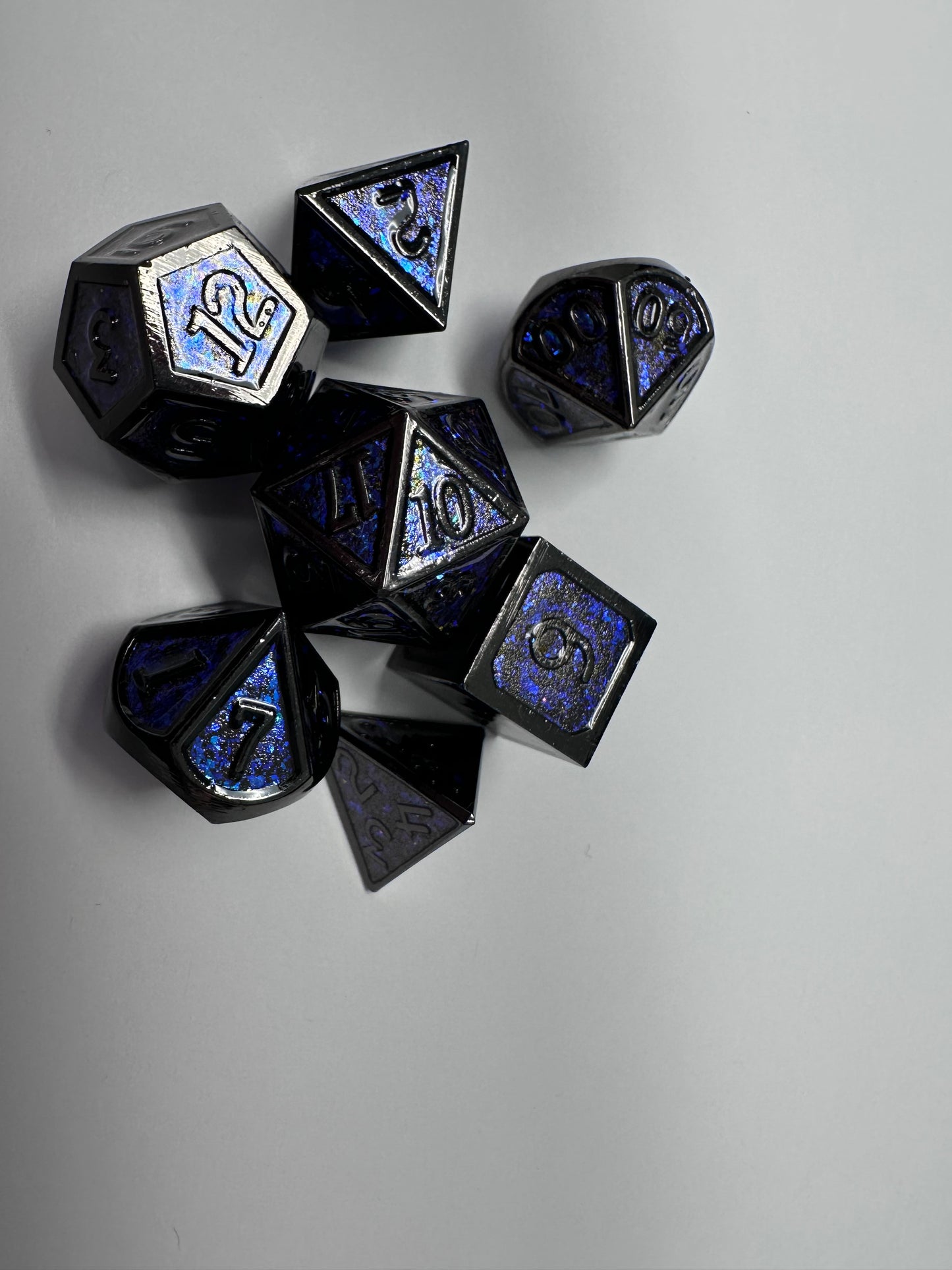 Metal Dice Set with Color Shifting Faces