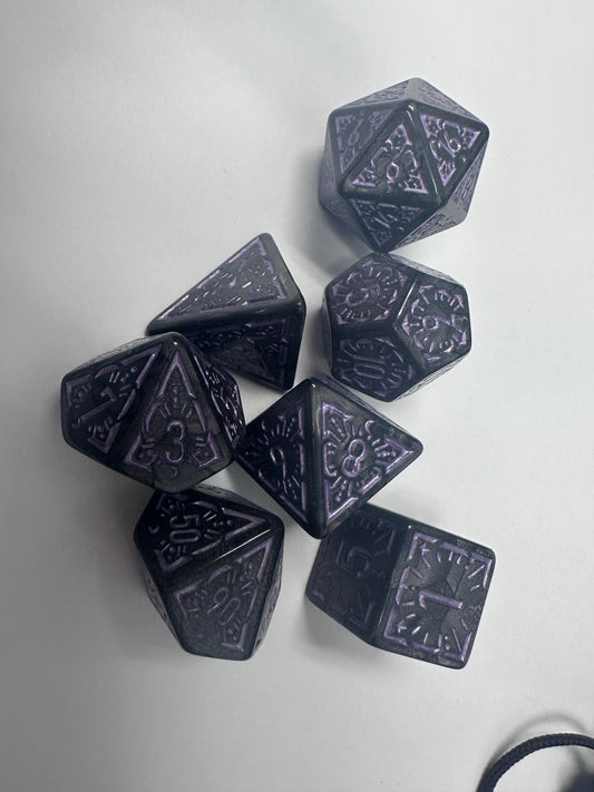 Purple Engraved Dice