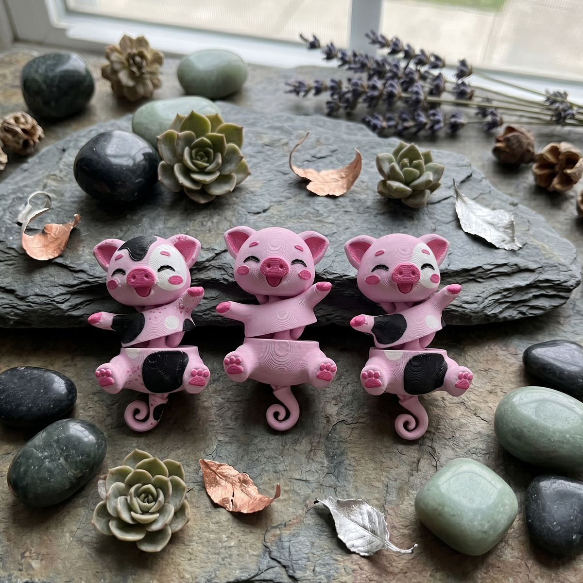 Piggy Fluffy Tails Keychains
