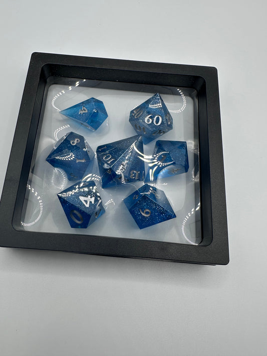 Blue  kite shaped dice