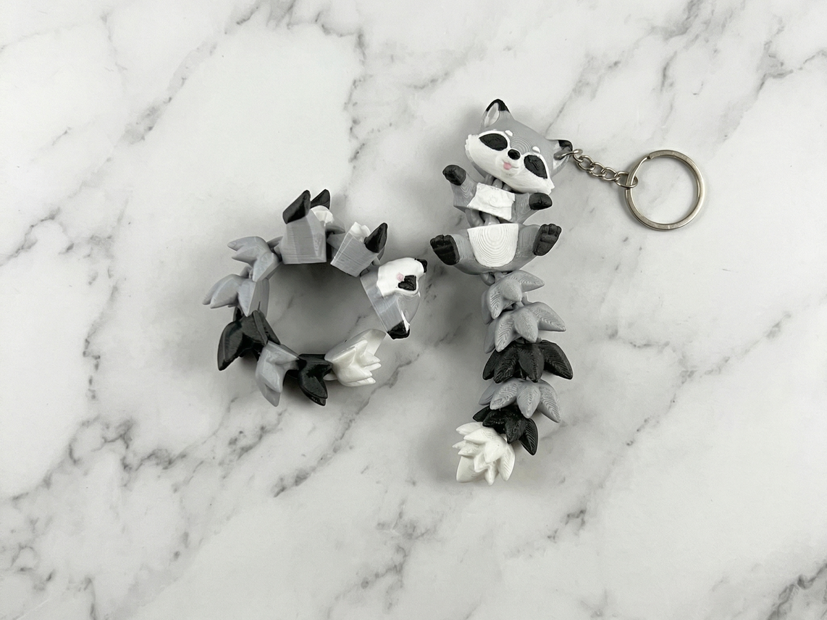 Racoon Fluffy Tails Keychains